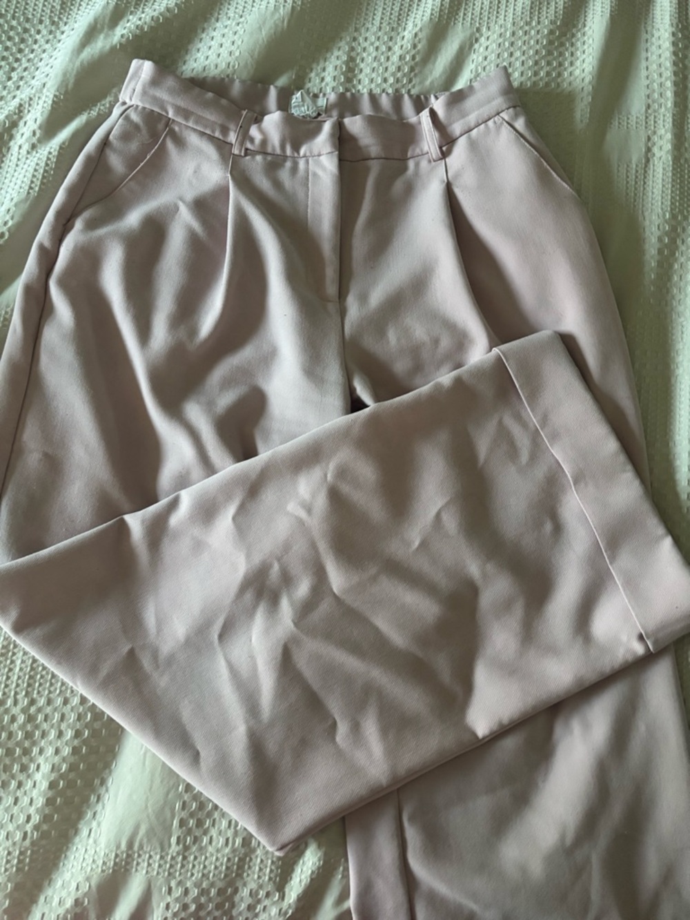 Nicole Miller Women's Wide Leg Pants in Soft Light Pink